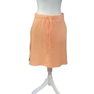 Sun Bay Petites Peach Cotton Stretch Drawstring Skirt Side slits Size PL NWT